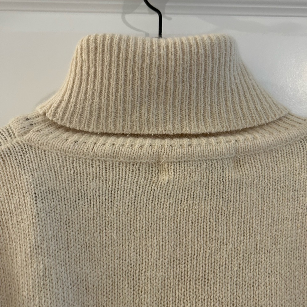 Vintage Silk Angora Turtleneck Sweater Cream Size M - Picture 11 of 14